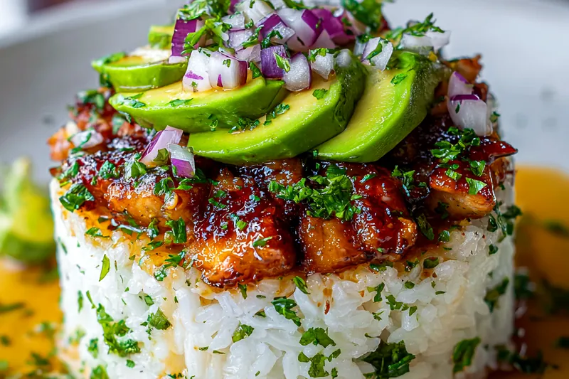 Cooking process for Honey Lime Avocado Stack