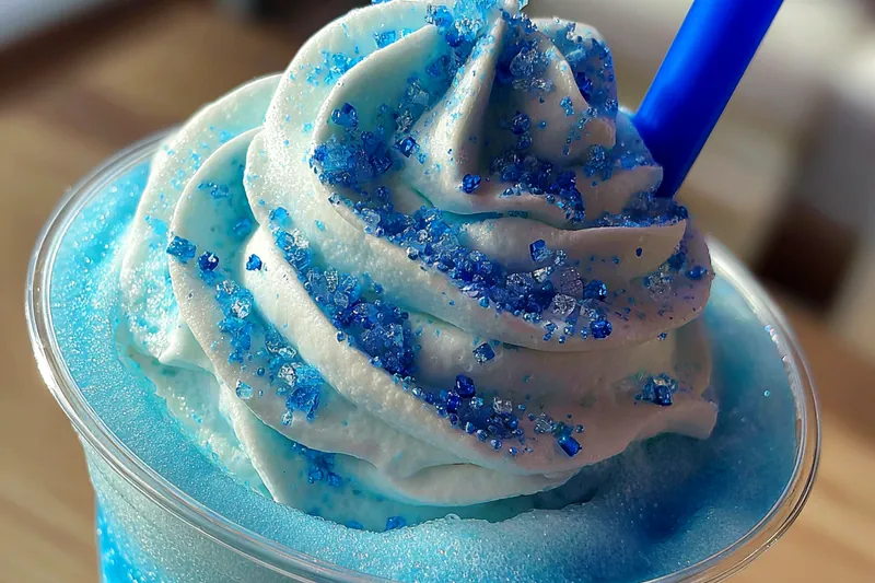 Cooking process for Icy Blue Swirl Frappe
