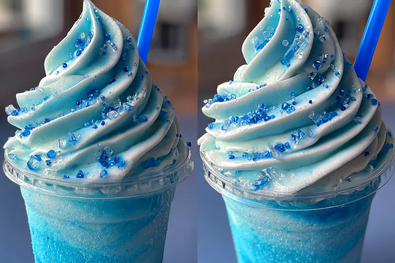 Fresh ingredients for Icy Blue Swirl Frappe