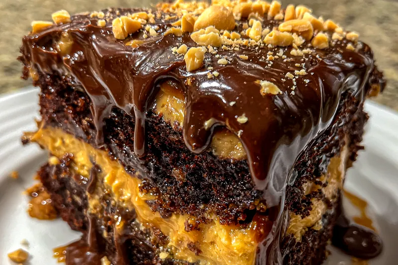 An array of ingredients including creamy peanut butter, cocoa powder, and chocolate chips displayed for Indulgent Chocolate Peanut Butter Delight.
