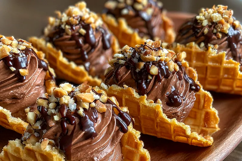 Fresh ingredients for Irresistible Chocolate Waffle Tacos