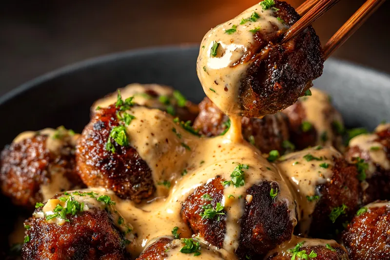 Fresh ingredients for Korean Style Meatballs with Sauce