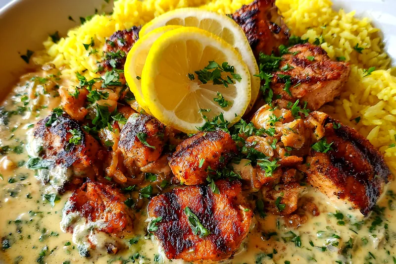 Cooking process for Lemon Herb Grilled Chicken Rice