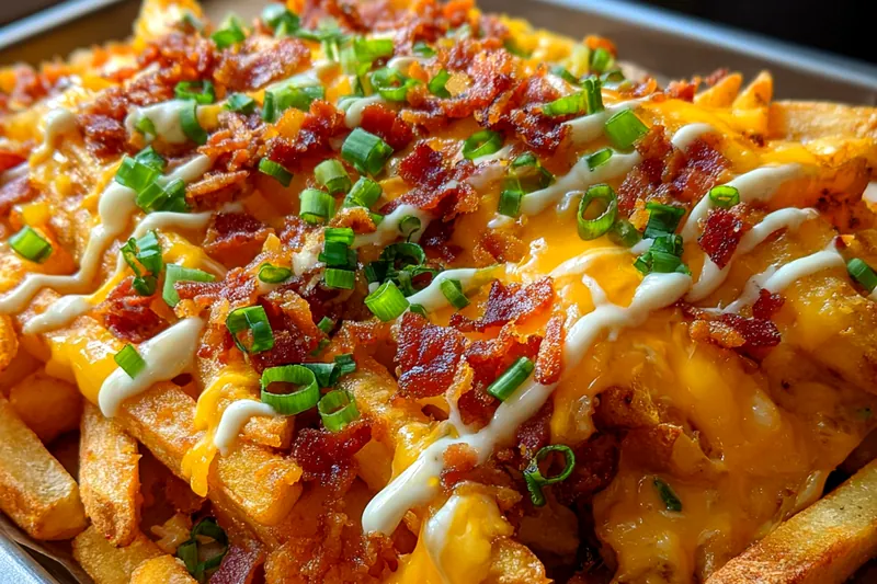 Fresh ingredients for Loaded Cheddar Bacon Fries