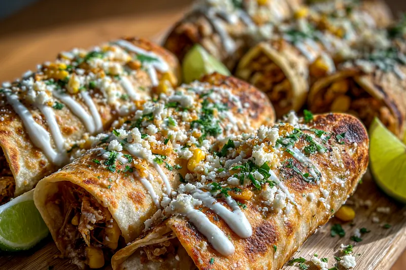 Cooking process for Mexican Chicken Corn Wraps