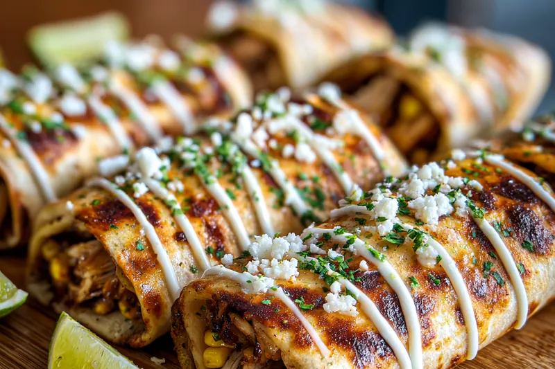 Fresh ingredients for Mexican Chicken Corn Wraps