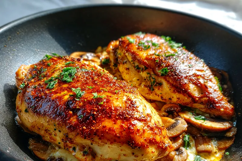 Fresh ingredients for Mushroom Stuffed Chicken