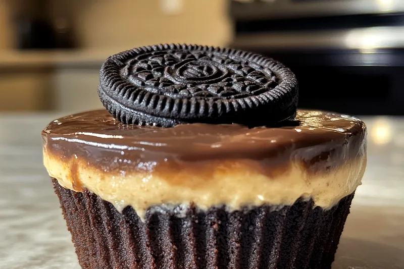 The process of preparing Decadent Oreo Cheesecake Cups, featuring layers of cookie crust and creamy filling.