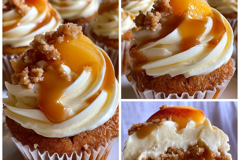 Cooking process for Peach Caramel Cream Cupcakes