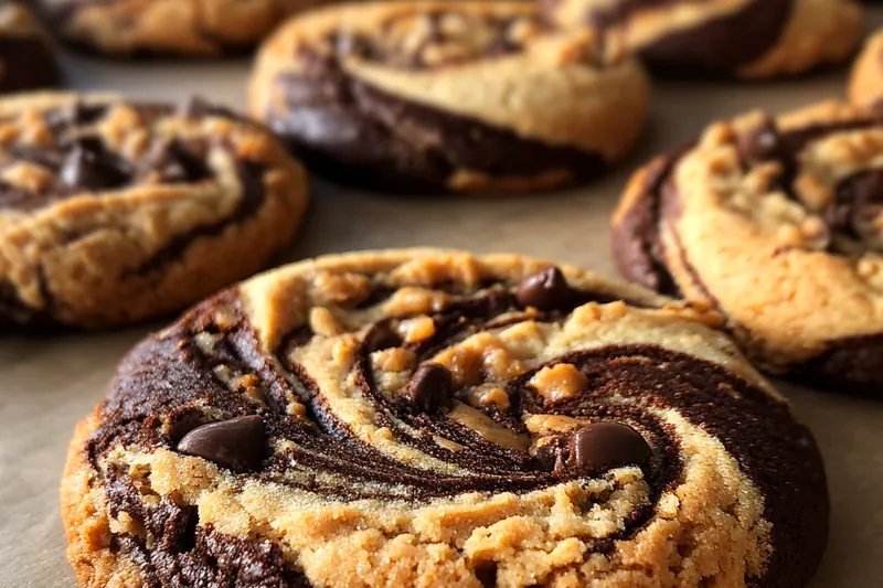 Cooking process for Peanut Chocolate Swirl Cookies