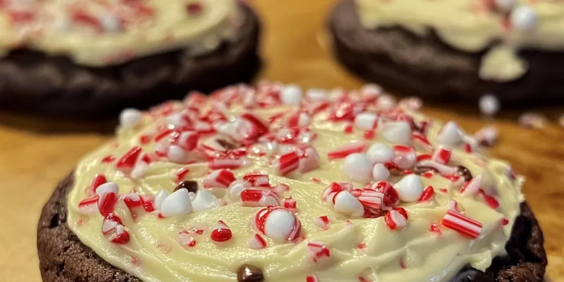 Festive Peppermint Bark Cookies