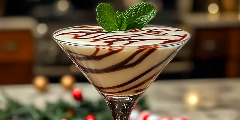 Festive Peppermint Bark Martini