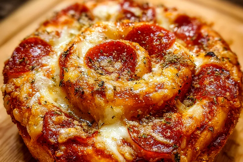 Cooking process for Pepperoni Cheese Spiral Delight