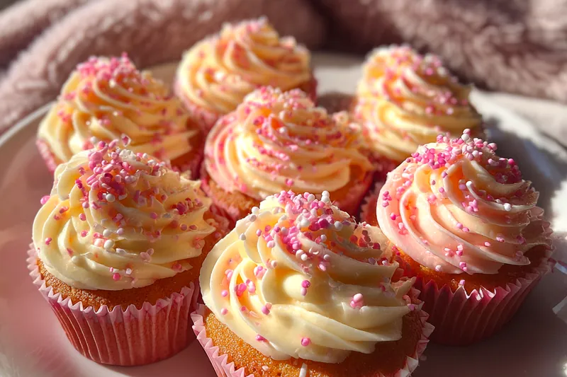 Fresh ingredients for Pink Velvet Cupcakes with Buttercream