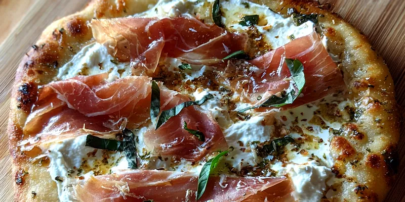 Prosciutto Basil White Pizza