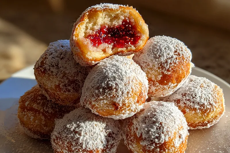Fresh ingredients for Raspberry Filled Snowballs