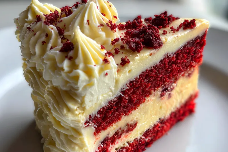 Cooking process for Red Velvet Cheesecake Delight