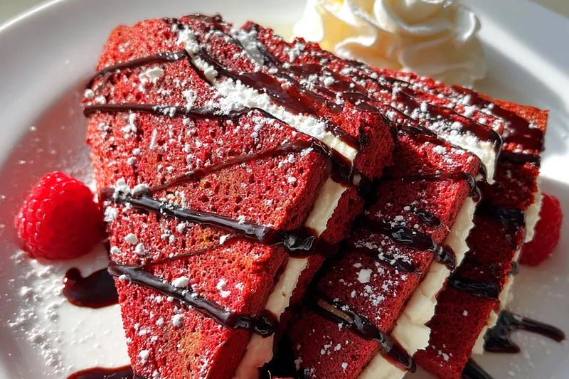 Fresh ingredients for Red Velvet Cheesecake Toast