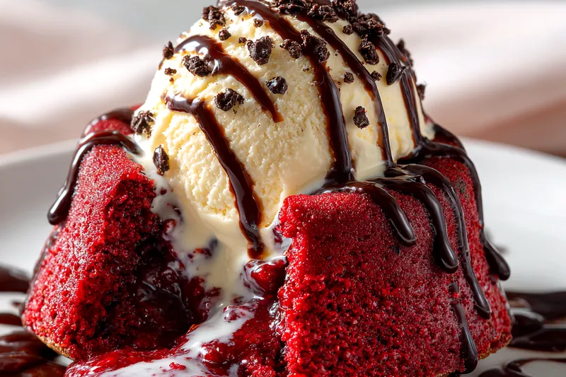 Cooking process for Red Velvet Lava Cake Delight