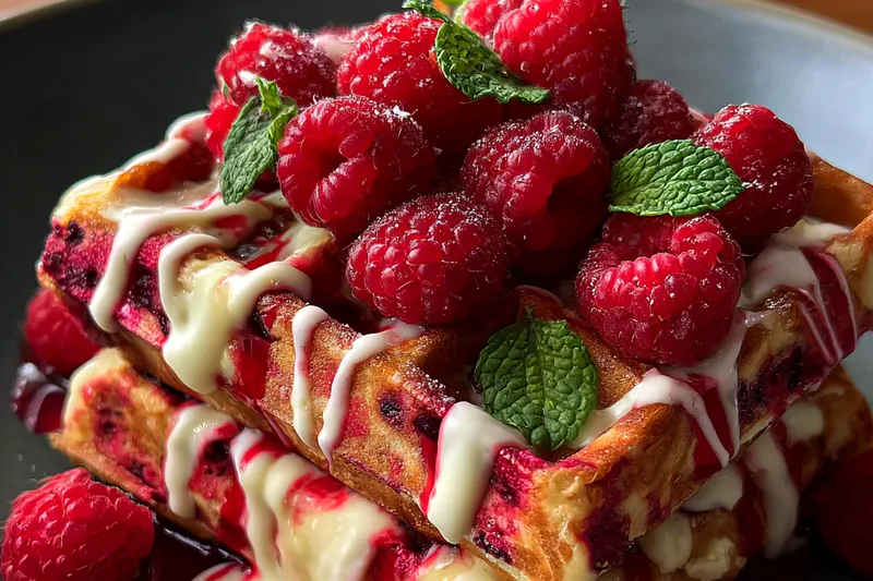 Fresh ingredients for Red Velvet Marble Waffles