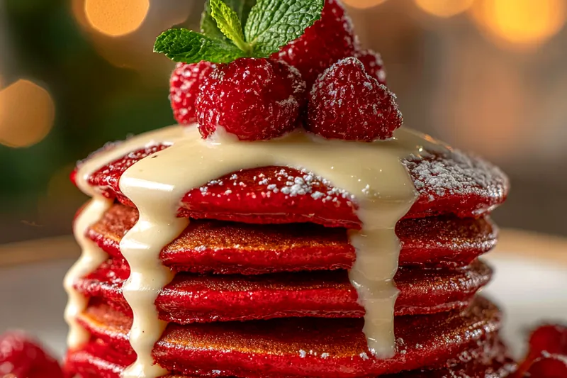 Cooking process for Red Velvet Pancakes Delight