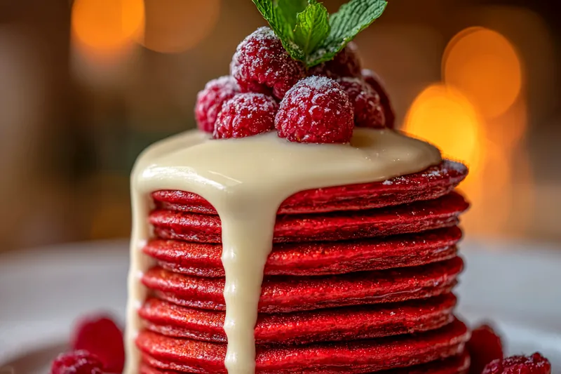 Fresh ingredients for Red Velvet Pancakes Delight