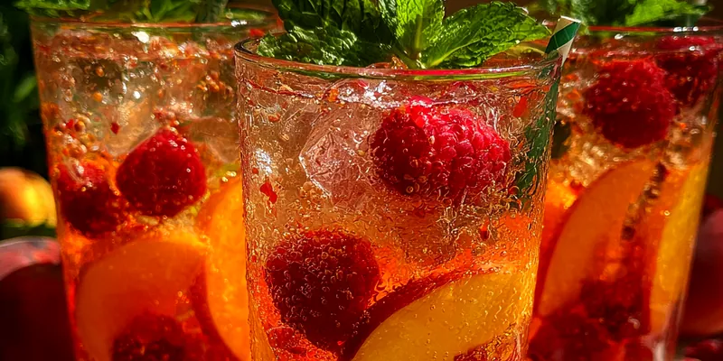 Refreshing Peach Raspberry Lemonade