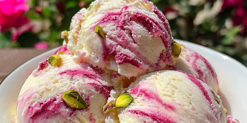 Rose Pistachio Ice Cream Delight