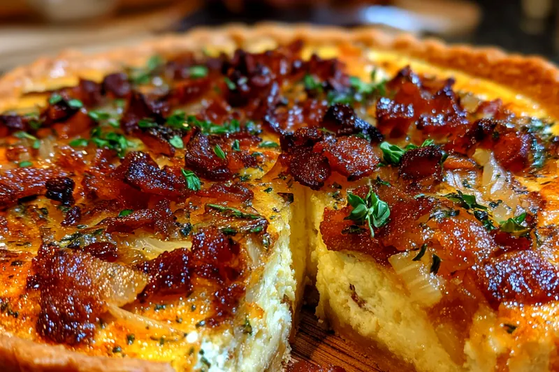 Cooking process for Savory Bacon Onion Tart