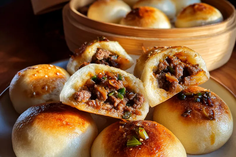 Fresh ingredients for Savory Beef Bao Buns