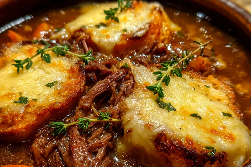 Fresh ingredients for Savory Beef Cheese Soup