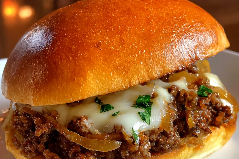 Fresh ingredients for Savory Beef Onion Sandwich