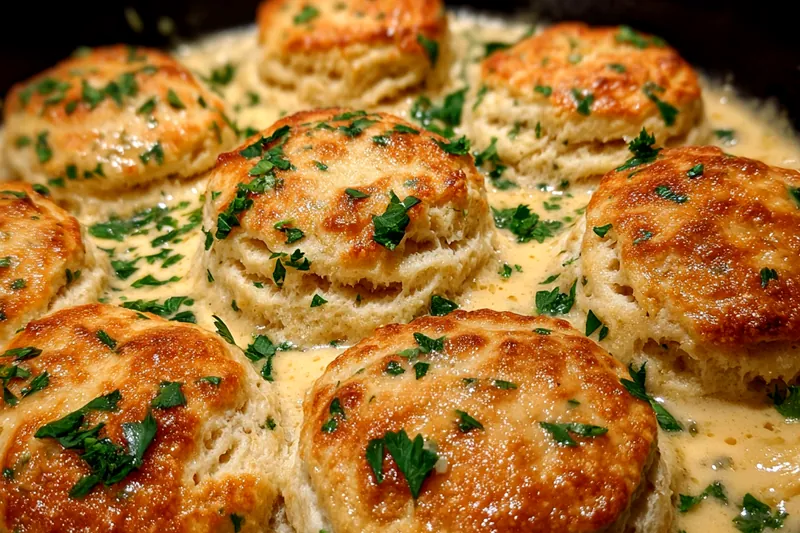 Fresh ingredients for Savory Biscuit Skillet Bake