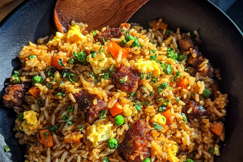 Fresh ingredients for Savory Chicken Fried Rice