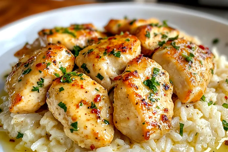 An assortment of fresh ingredients including chicken, garlic, and herbs for Savory Chicken Scampi Delight.