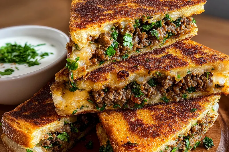 Fresh ingredients for Savory Grilled Meat Sandwich