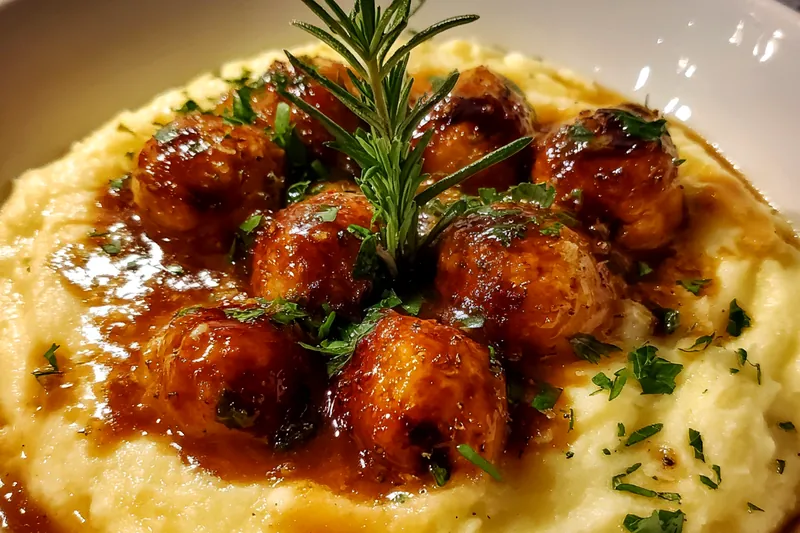 Fresh ingredients for Savory Herb Meatball Bowl