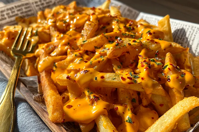 Cooking process for Savory Loaded Cheese Fries