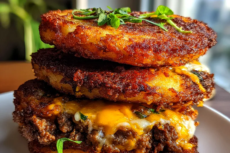 Cooking process for Savory Potato Beef Pancakes