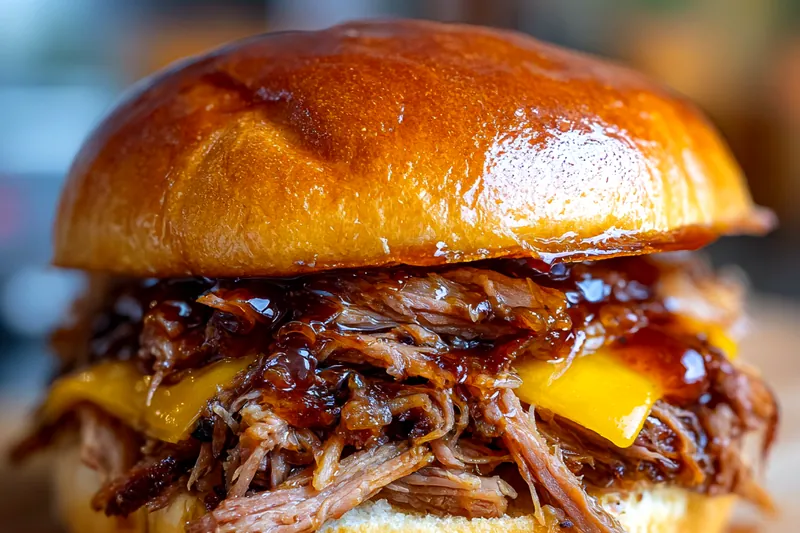 Fresh ingredients for Savory Pulled Beef Sandwich