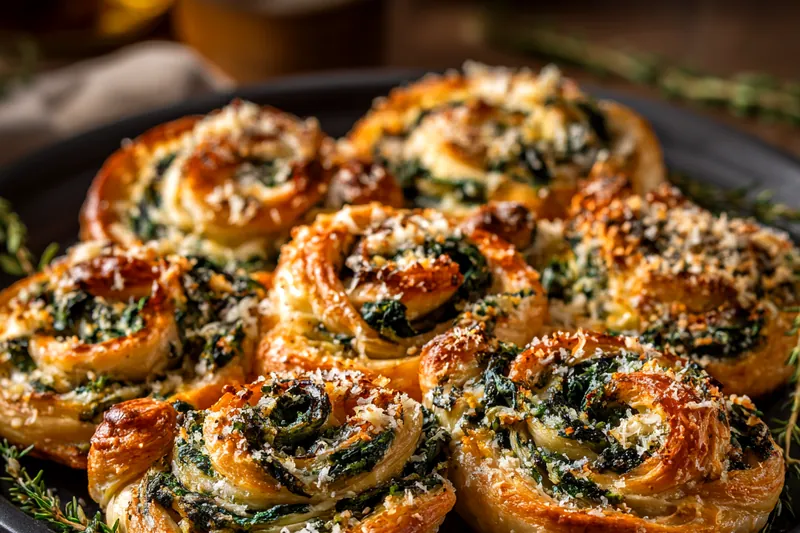 Cooking process for Savory Spinach Cheese Twists