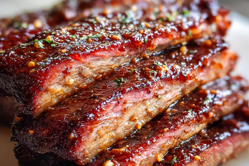 Cooking process for Smoky Grilled Beef Ribs