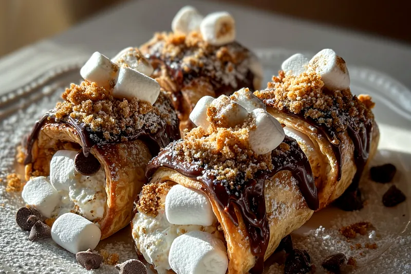 Fresh ingredients for S'mores Chocolate Roll-Ups