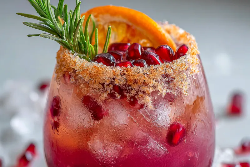 Fresh ingredients for Sparkling Cranberry Orange Holiday Punch: cranberries, oranges, lime, rosemary, and juices