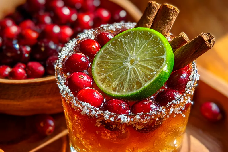 Fresh ingredients for Spiced Cranberry Margarita