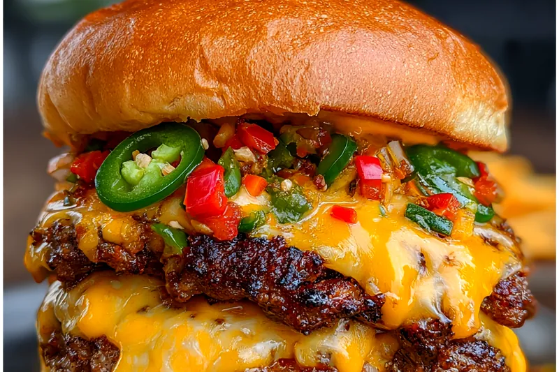 Cooking process for Spicy Cheese Burst Burger