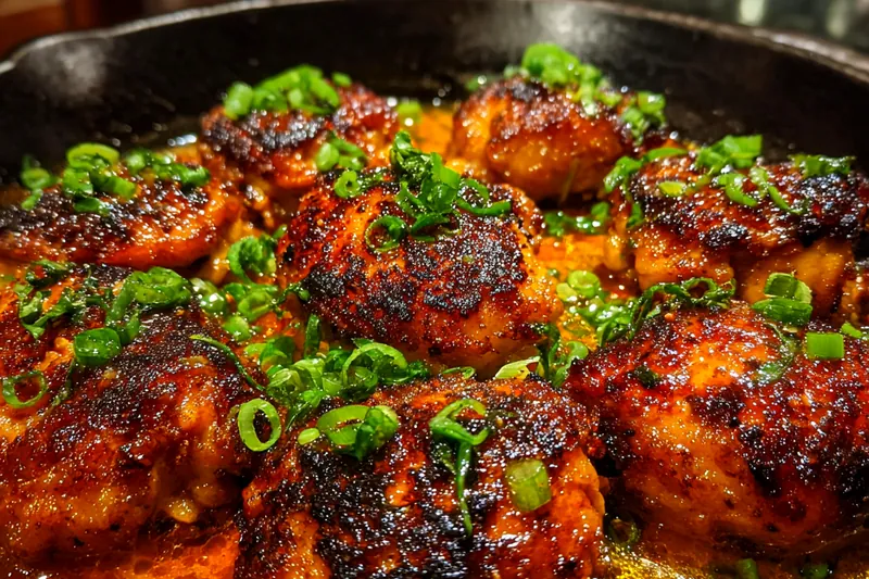 Cooking process for Spicy Glazed Chicken Skillet