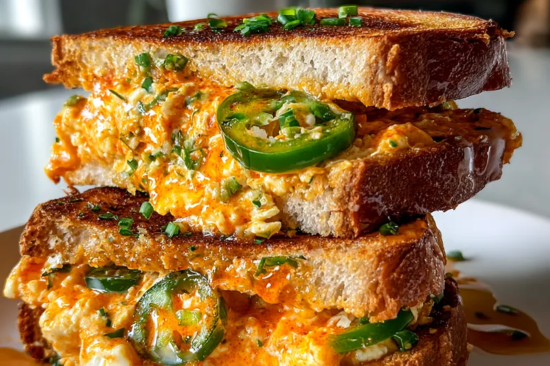 Cooking process for Spicy Jalapeño Egg Sandwich
