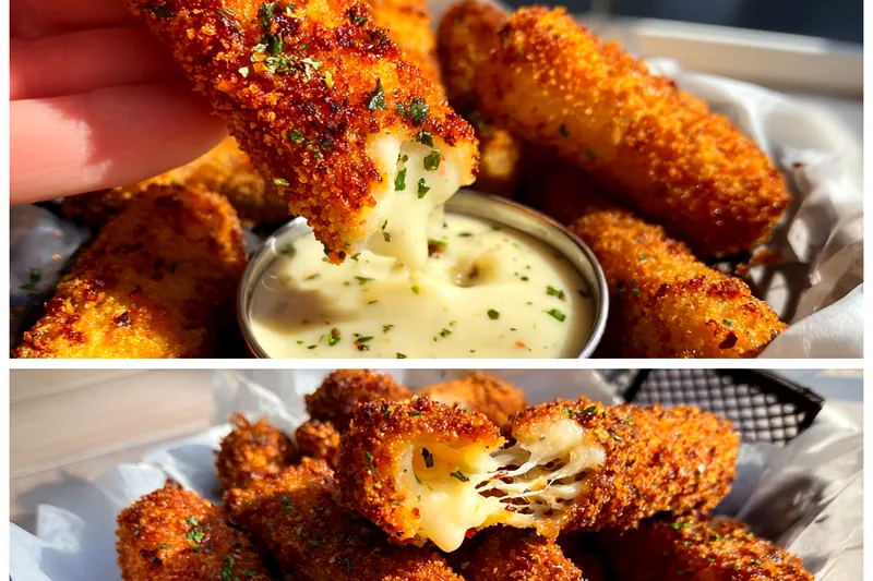 Cooking process for Spicy Mozzarella Sticks Delight