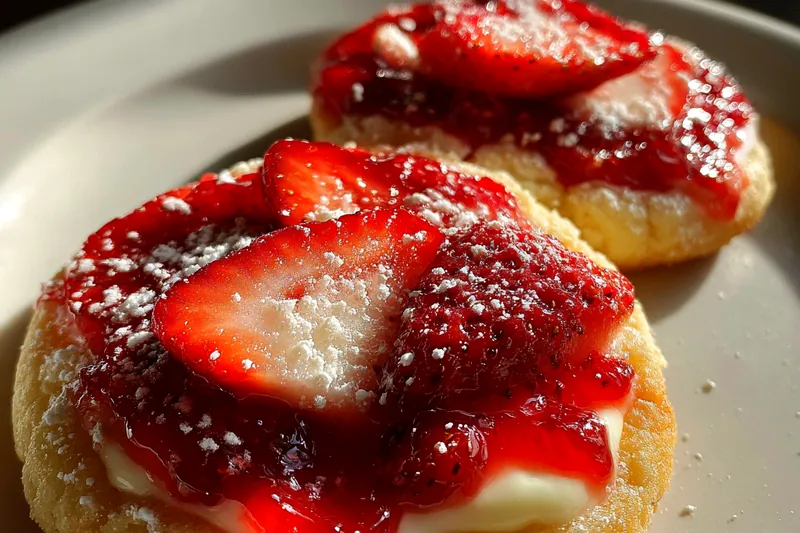 Fresh ingredients for Strawberry Cheesecake Cookies Delight